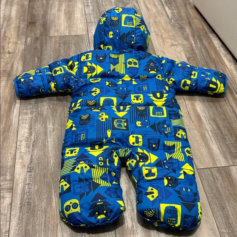 Columbia Snuggly Bunny Down Puffer Baby Bunting 3-6 Months Blue Snowsuit